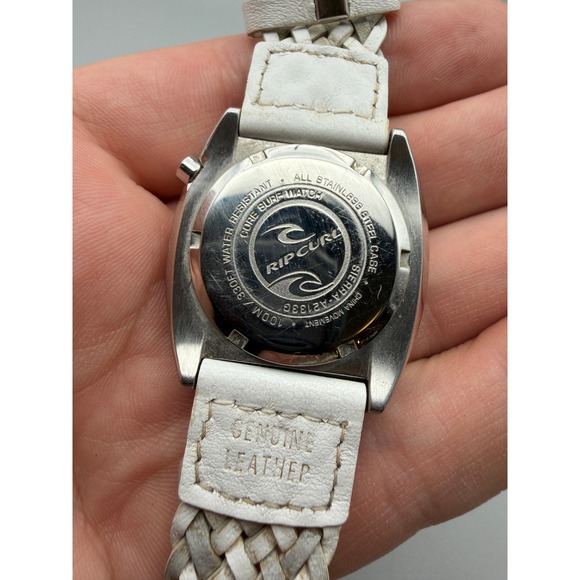 Rip Curl Cortez Surf Watch White Leather Band 100M Quartz Womens Vintage №1145